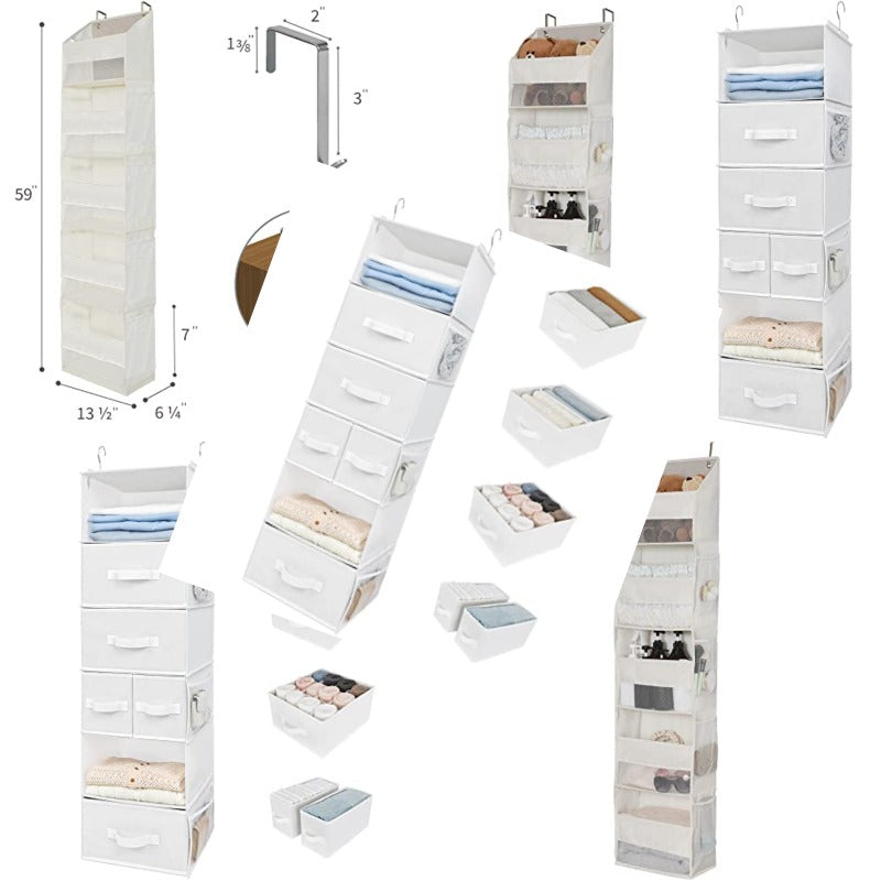 omcriBundle of 1-Pack Behind Door Storage and 1-Pack Hanging Storgae Organizer for Closet