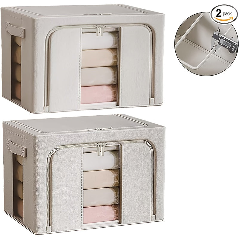 2pcs Thickened Large Capacity Dustproof & Moistureproof Under-Bed Storage Boxes for Home Use, Space-Saving Flattened Storage Organizers for Bed Base Tidying