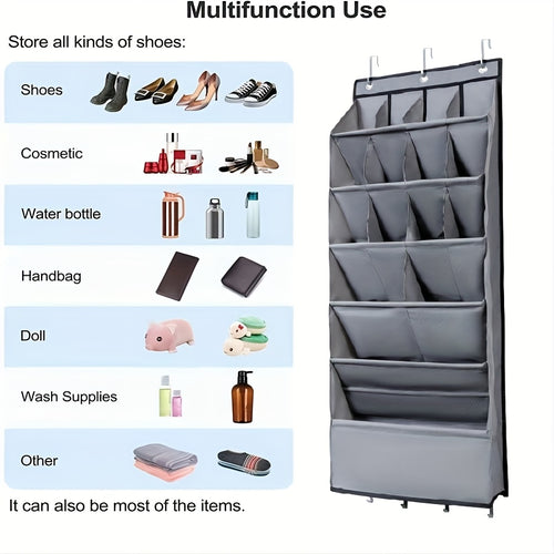 16-Cell Oxford Cloth Flat Storage Bag - Lightweight Collapsible with 16 Compartments, Shelf Unit Suitable for, Office,, Parts, Small Items - Space-Saving, Hanging Shoe Organizers