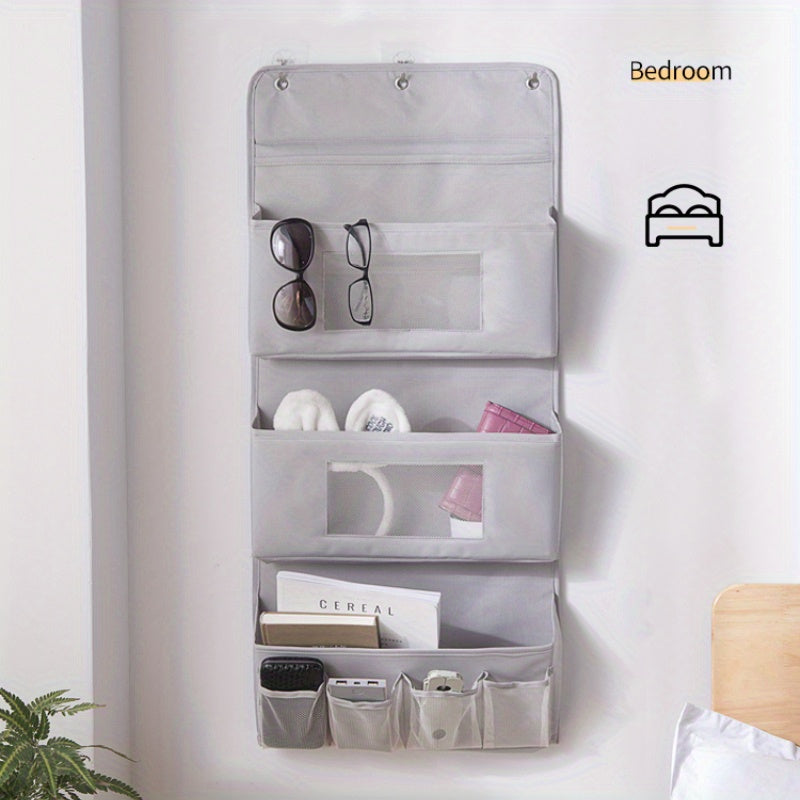 4pcs Hanging Storage Bags, Wall-Mounted, Door Back, Closet, Bedside Multi-Functional Hanging Organizers for Convenient Storage. Multi-Layer Fabric Storage Bags for Bedroom, Living Room, Bathroom, Vanity. Organize Toys, Cosmetics, Socks, and Sundries.