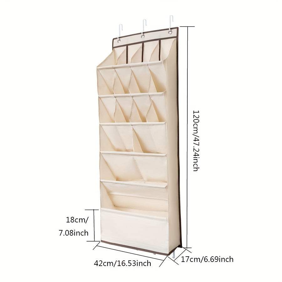16-Cell Oxford Cloth Flat Storage Bag - Lightweight Collapsible with 16 Compartments, Shelf Unit Suitable for, Office,, Parts, Small Items - Space-Saving, Hanging Shoe Organizers