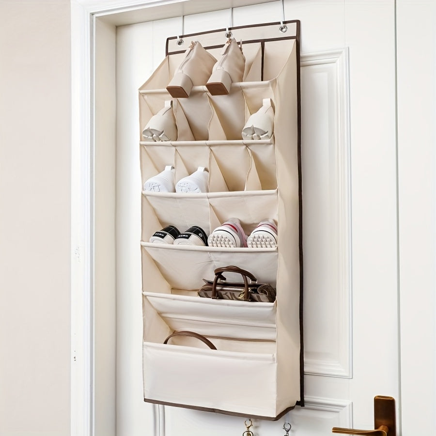 16-Cell Oxford Cloth Flat Storage Bag - Lightweight Collapsible with 16 Compartments, Shelf Unit Suitable for, Office,, Parts, Small Items - Space-Saving, Hanging Shoe Organizers