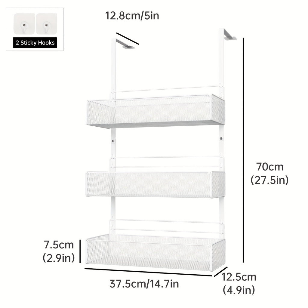 3-Pack Wall-Mounted Side Hanging Baskets for Bedroom Wardrobe, Dormitory Closet Side Storage Hanging Pockets, Space-Saving Shelf