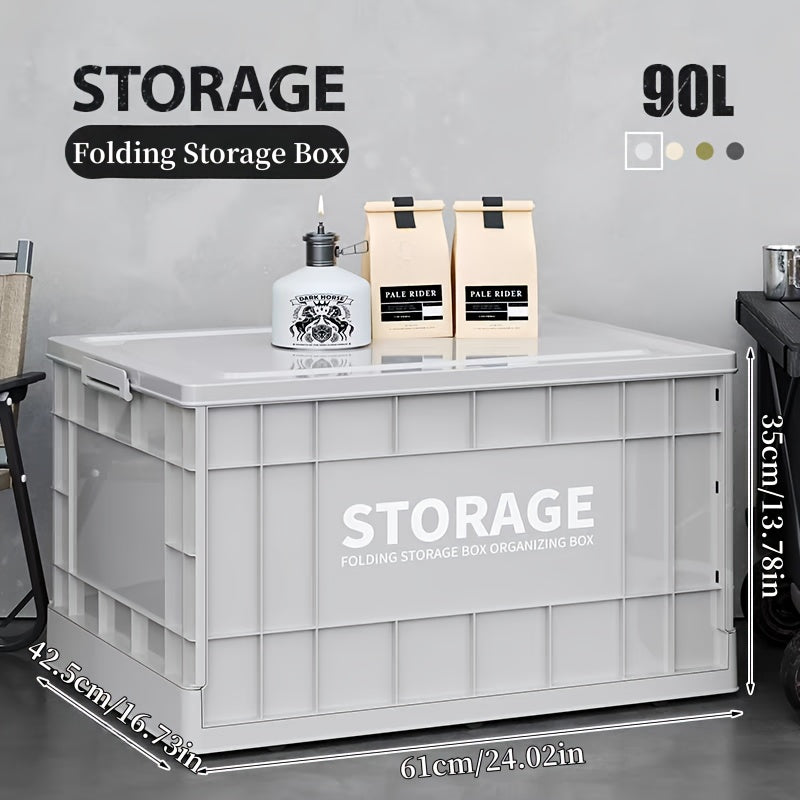 Outdoor Camping Large Capacity Foldable Outdoor Storage Box with Wheels, Waterproof Plastic Material, Multi-Purpose Use for Camping, Garden Tools, and More - 24.02\