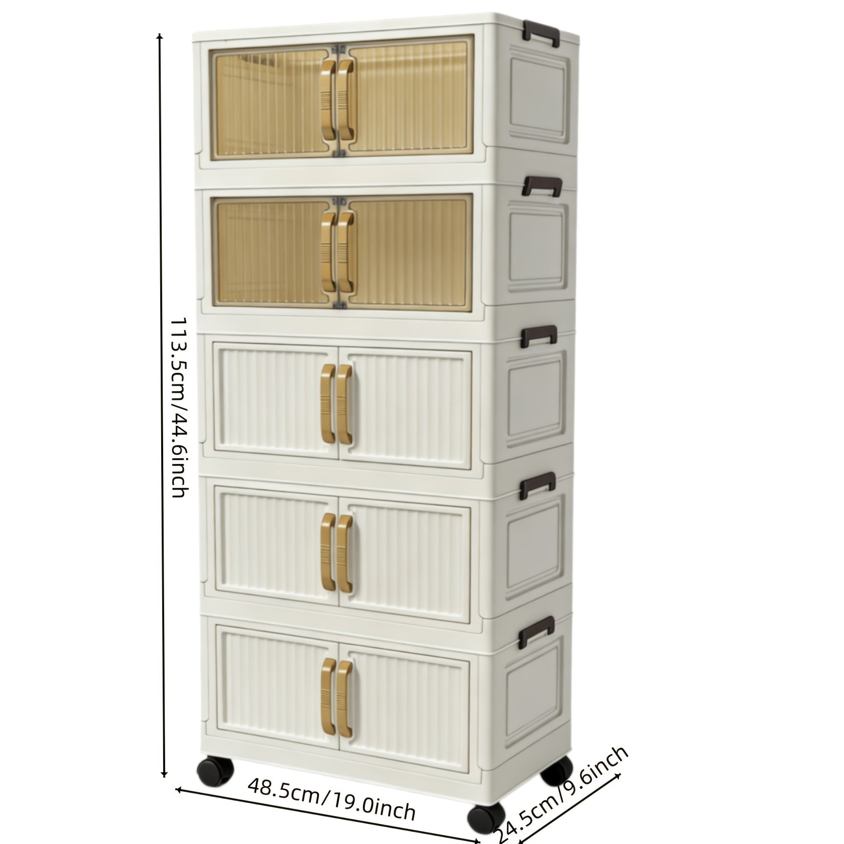 Folding Lid Storage Box Entryway Shoe Cabinet, 3\u002F5 Tiers, Large Capacity Space-Saving Hallway Bedroom Storage Cabinet