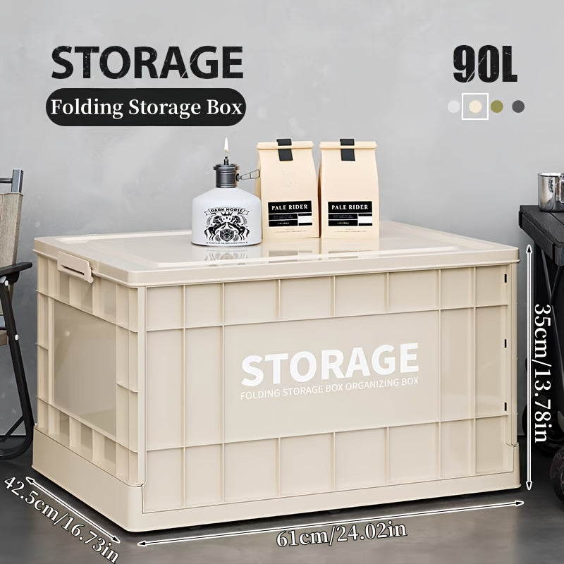 Outdoor Camping Large Capacity Foldable Outdoor Storage Box with Wheels, Waterproof Plastic Material, Multi-Purpose Use for Camping, Garden Tools, and More - 24.02\