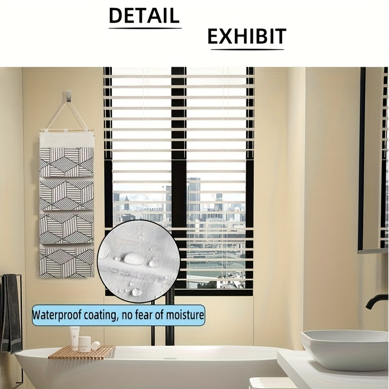 2pcs Multi-Pocket Fabric Hanging Storage Bag, Wall & Door Hanging Organizer for Home, Dorm & Office Organization(The Product Has Random Patterns.)