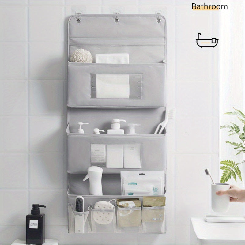 4pcs Hanging Storage Bags, Wall-Mounted, Door Back, Closet, Bedside Multi-Functional Hanging Organizers for Convenient Storage. Multi-Layer Fabric Storage Bags for Bedroom, Living Room, Bathroom, Vanity. Organize Toys, Cosmetics, Socks, and Sundries.