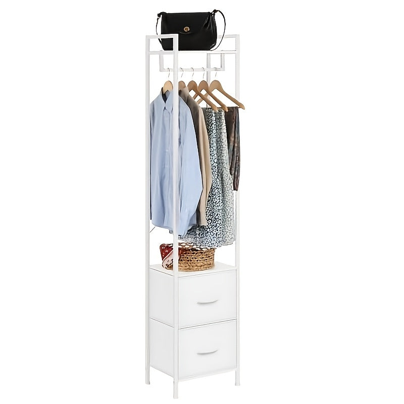 Versatile Clothing Organizer: Sleek Design Suitable for Hallways, Bedrooms, And College Rooms - Accommodates Coats, Bags, And Additions with Drawer Space for Smaller Items