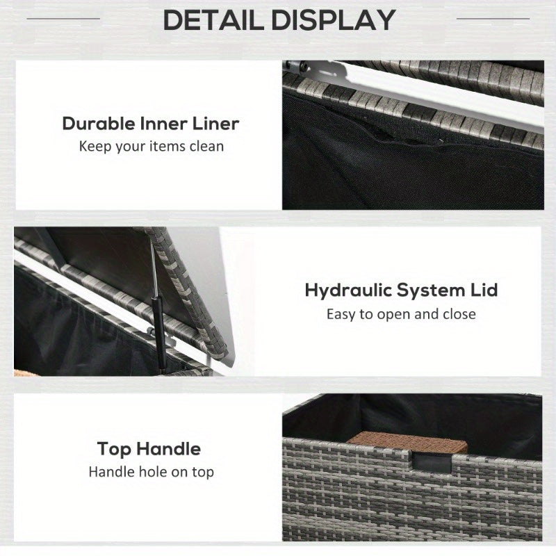 113 Gallon Outdoor Waterproof Storage Box for Patio Cushions, Pool Supplies, Garden Tools, Multiple Indoor & Outdoor Use, Spacious and Durable Container, Storage Boxes for Organizing