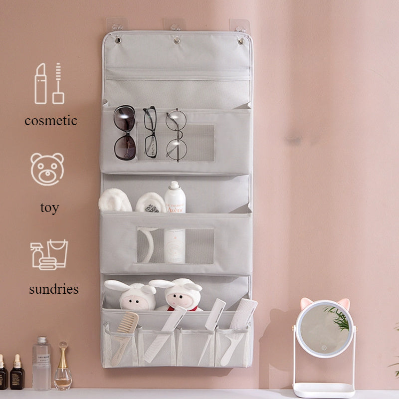4pcs Hanging Storage Bags, Wall-Mounted, Door Back, Closet, Bedside Multi-Functional Hanging Organizers for Convenient Storage. Multi-Layer Fabric Storage Bags for Bedroom, Living Room, Bathroom, Vanity. Organize Toys, Cosmetics, Socks, and Sundries.
