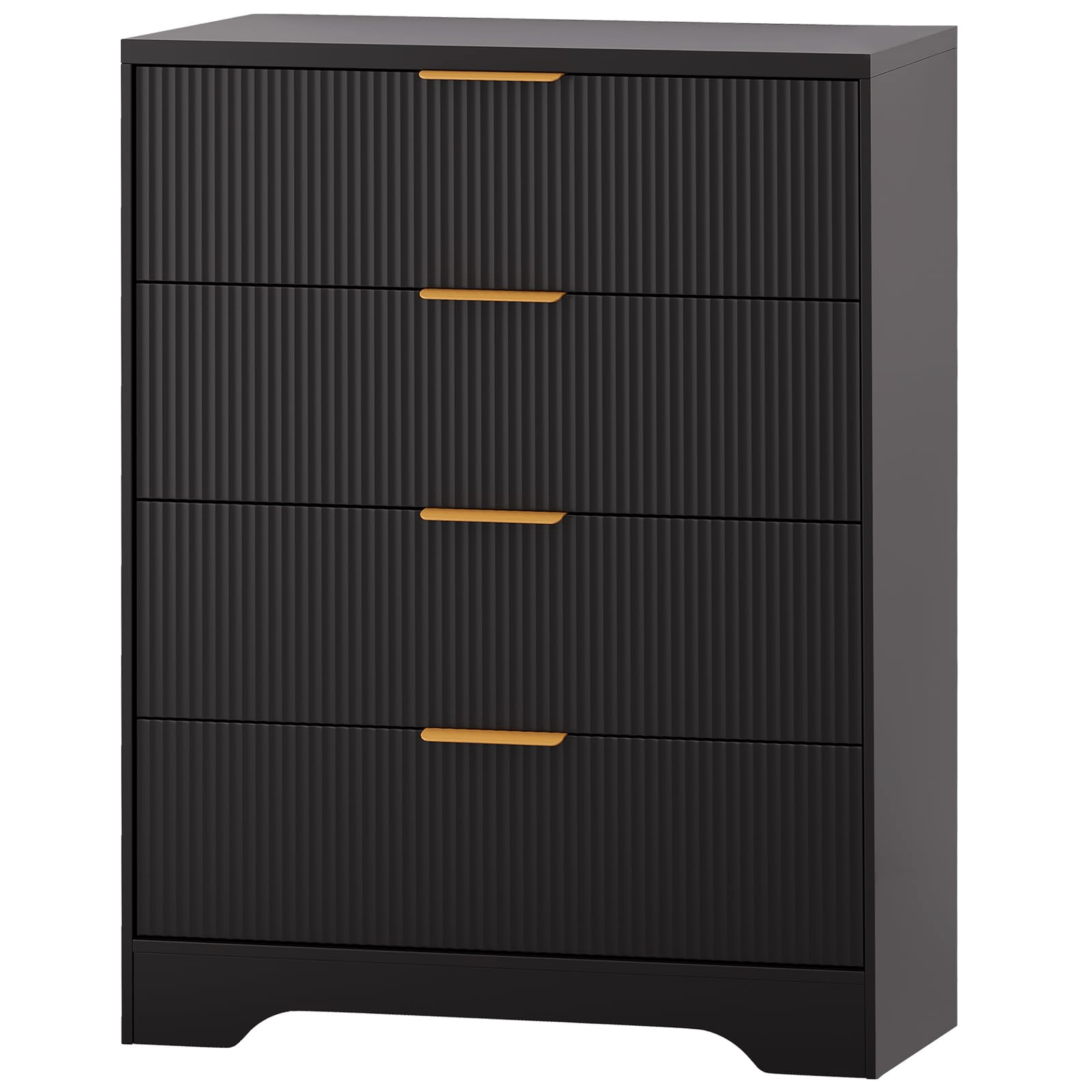 New Upgraded Storage Cabinet Elegant 4-Drawer Chest of Drawers in High Wave Design, Crafted from Durable, Measuring 31.5inch Width X 15.75inch Depth X 38.58inch Height for Stylish Storage