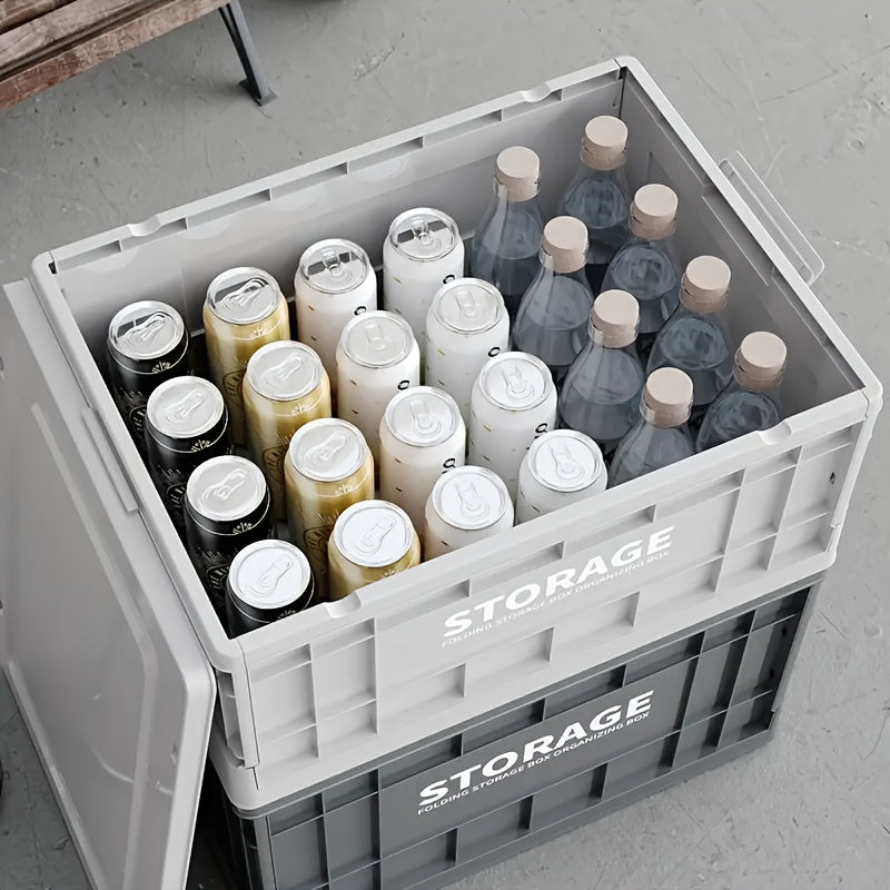 Outdoor Camping Large Capacity Foldable Outdoor Storage Box with Wheels, Waterproof Plastic Material, Multi-Purpose Use for Camping, Garden Tools, and More - 24.02\