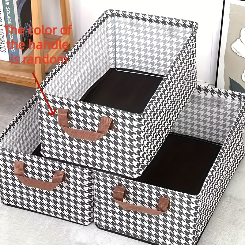 3pcs Large Thousand Bird Pattern Easy Wardrobe Storage Box, Wardrobe Storage System, Pants And Clothes Storage Box, with Steel Frame Style, Foldable, Suitable for Placing Under Cabinets And Beds, Multi Functional Storage Box, Saves Space, Under-Bed